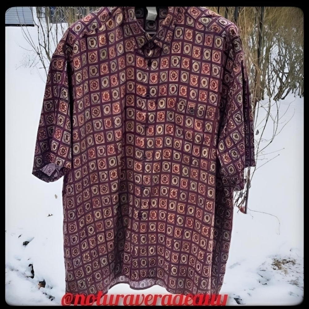 VINTAGE EXCETERA MEN'S XXL SHORT SLEEVED CASUAL DRESS SHIRT/ EXCELLENT C…